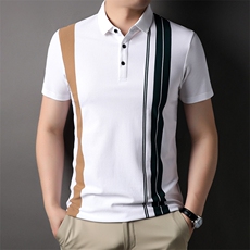 夏季保罗丅恤衬衫领中年衣服Polo衫男士短袖商务休闲翻领半袖体恤，男装T恤，电商B212（原钱塘6029）