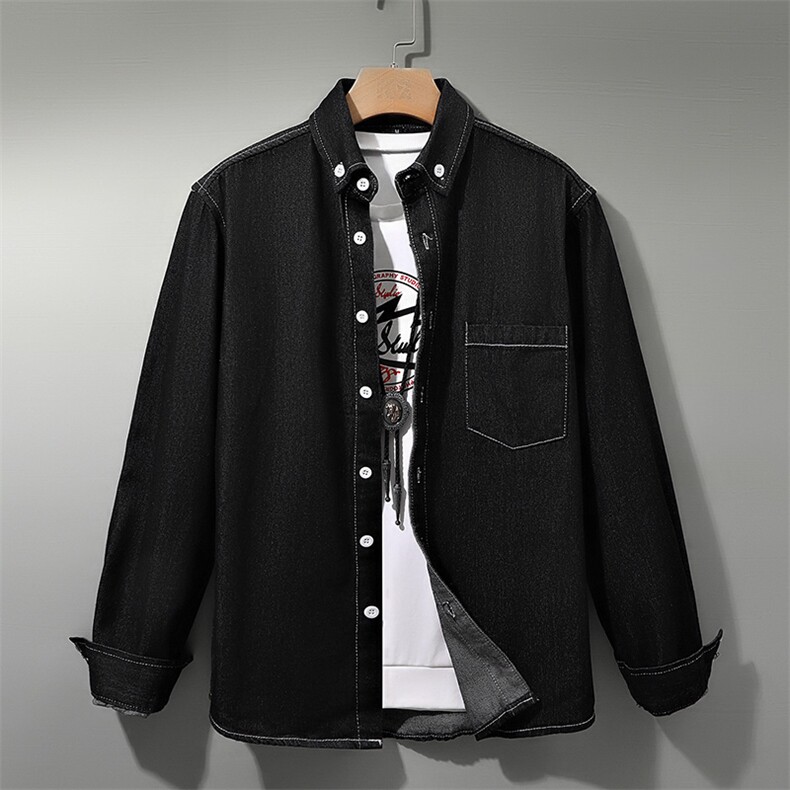 秋季流行男士牛仔衬衣时尚休闲长袖衬衫外套XZ310B-3-CY8002-P50,男装衬衫,星座310B-3
