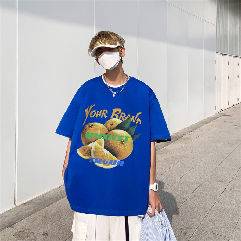 落肩袖重磅短袖t恤夏创意水果印花港风半袖上衣XZ514-2-1295-P28,男装T恤,星座514-2(原B239)