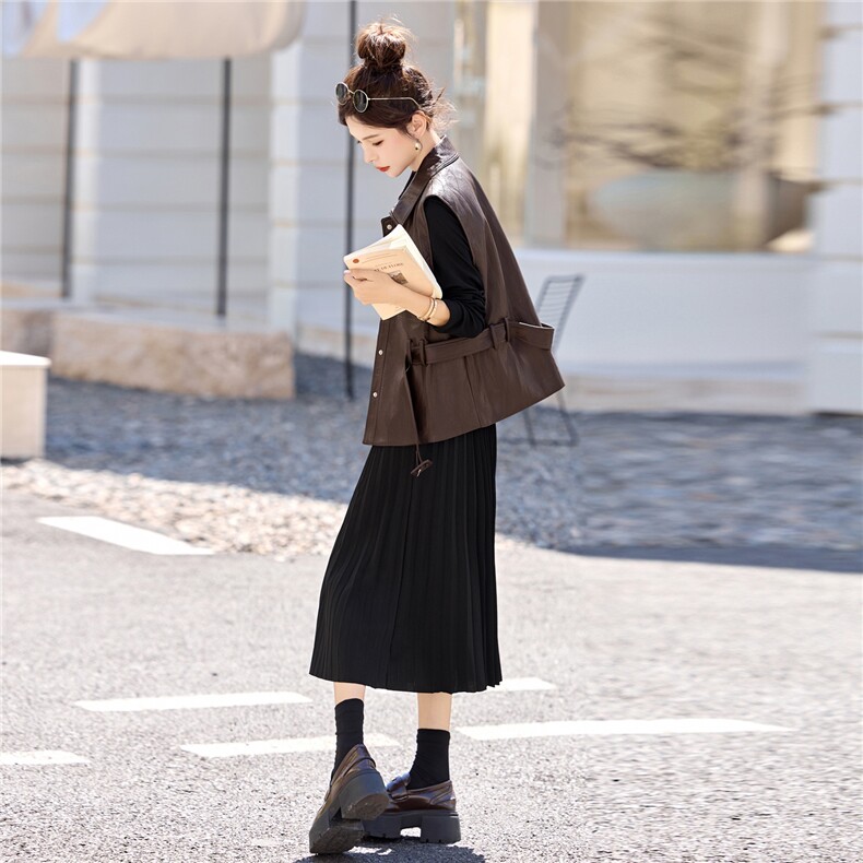 休闲时尚方格牛仔套装女2025年春秋新款高腰宽松显瘦阔腿裤三件套,女装套装/套裙,意芙