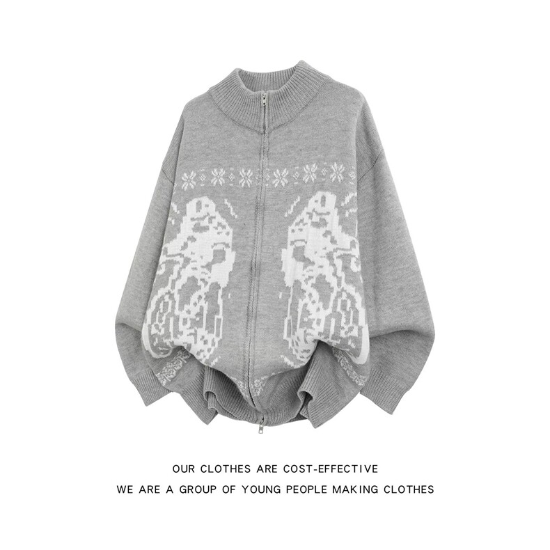 ins日系原宿文艺时尚气质新款开衫毛衣流行百搭潮流慵懒简约，男装针织衫/毛衣，星座1018A