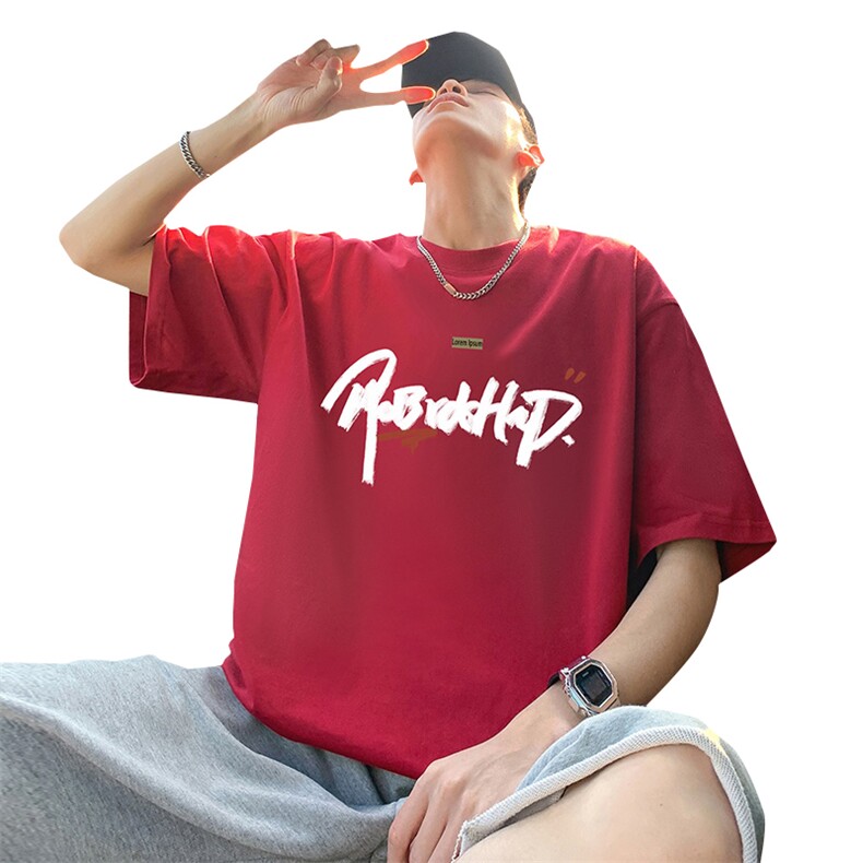 T797纯棉宽松短袖T恤男夏季新款卡通半袖港风chic潮牌男生体恤衫,男装T恤,星座304A