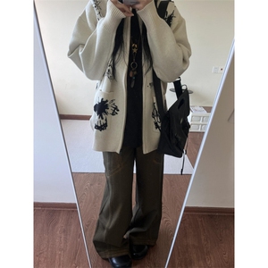 【有货】手稿印花开衫毛衣男宽松慵懒风针织衫外套MY133LL-P65图片