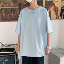 夏季港风ins短袖男潮流宽松潮牌五分袖RT12P28图片