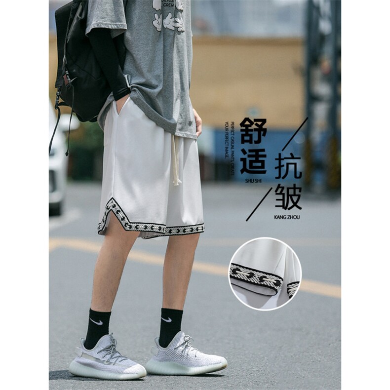 冰氧挺括清爽运动开叉编织线带外穿冰丝五分短裤 DK526-特批21图片