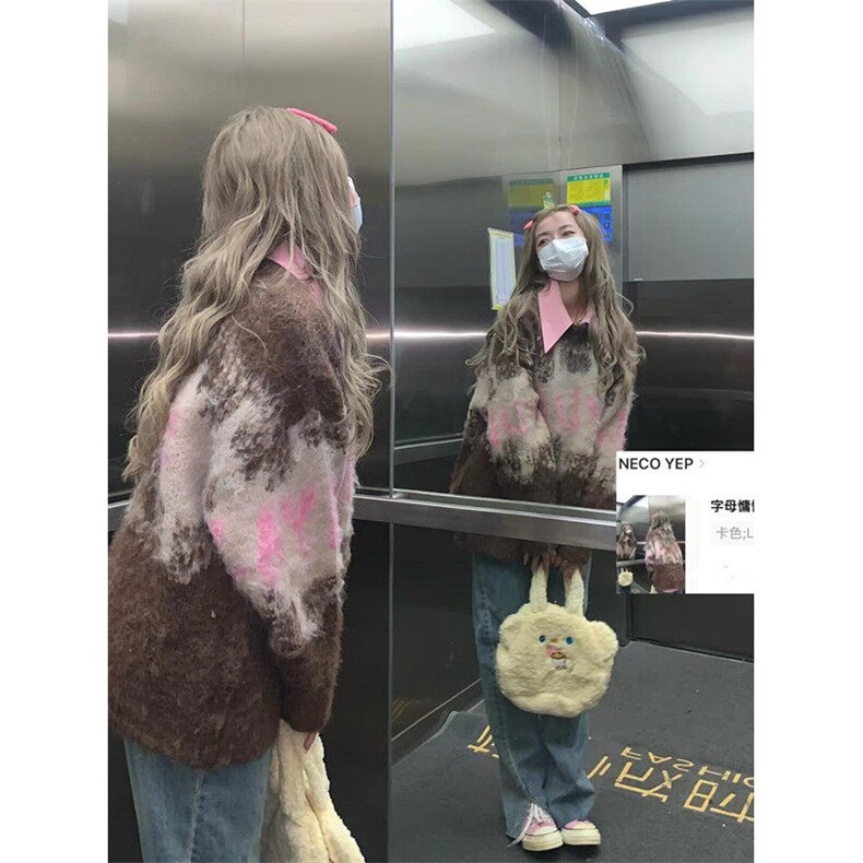 渐变色慵懒风毛衣针织衫女宽松小众高级感秋冬上衣外套MY02,男装针织衫/毛衣,星座1116A（原606A-3）