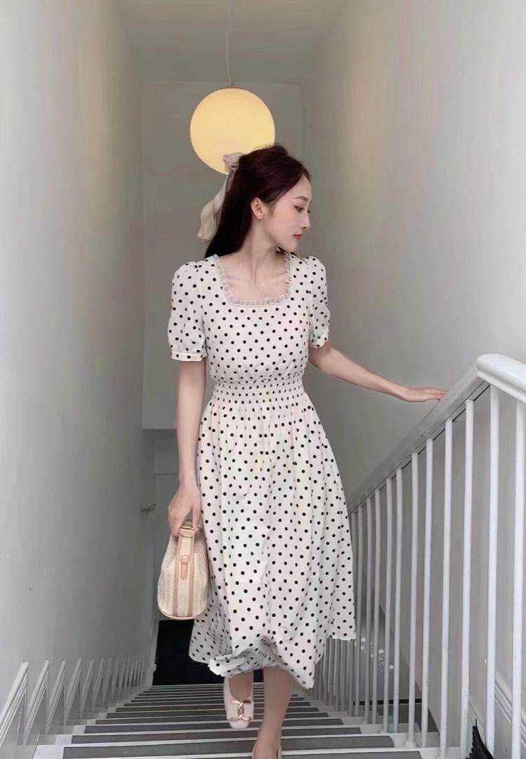 波点韩版连衣裙，女装连衣裙，香雪琳