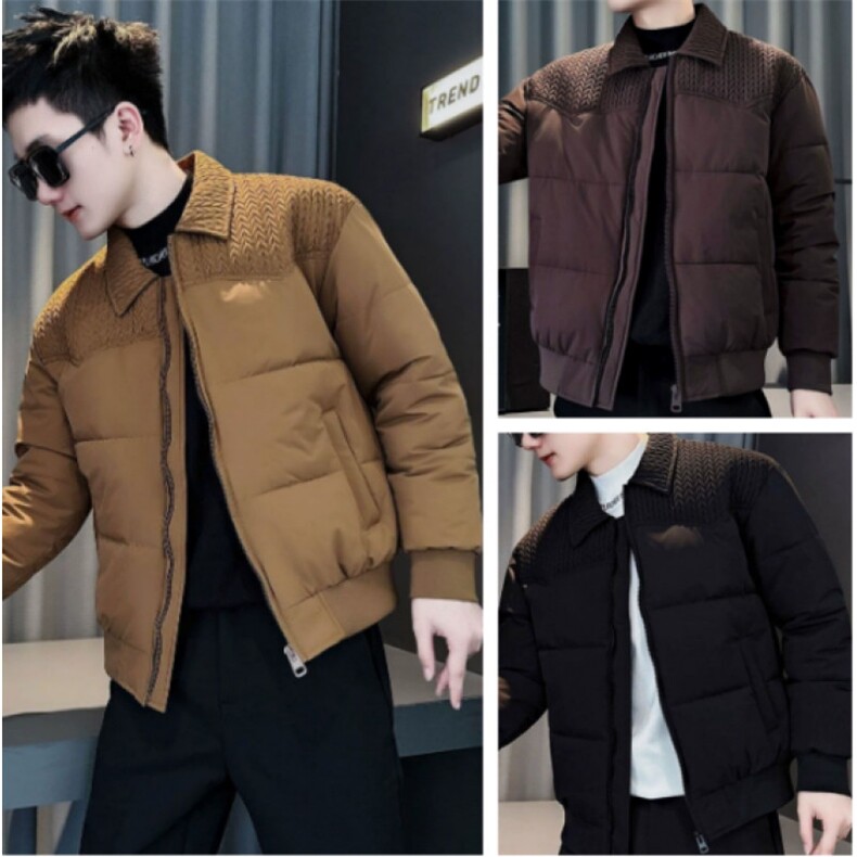 (网图)高级感翻领棉服麦穗羽绒棉衣轻奢潮流棉袄  313B-1538-P130图片