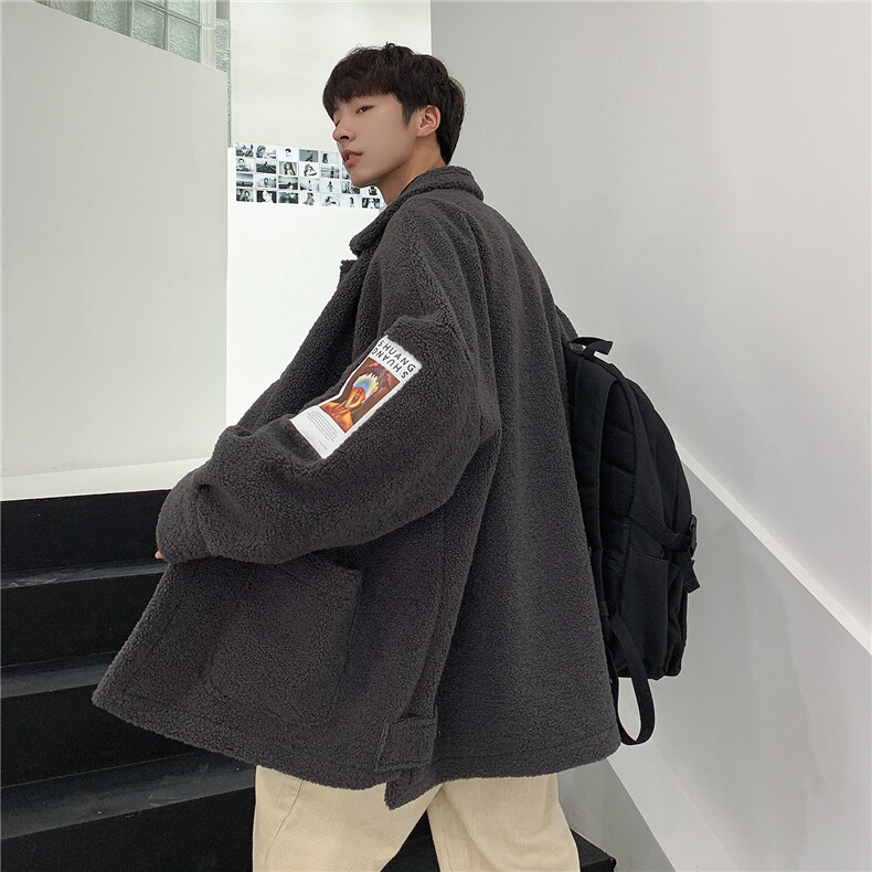 DB239-Y个性贴补印花加厚男士羊羔毛外套男,男装棉衣,星座514-2(原B239)