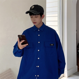 1Cityboy华夫格工装衬衫男大码情侣衬衣男长袖衬衫CS7754P45控68图片
