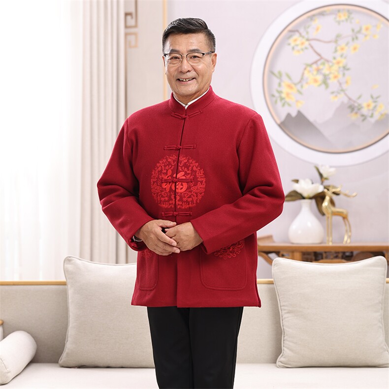 2026年春秋季时尚百搭通勤简约休闲福字毛呢大衣男女同款，女装中老年女装，亚东羊绒制品