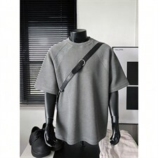 现货-原创-金属光泽面料拼接短袖解构T恤宽松1016-1T339P32K59，男装T恤，星座1016-1（原电商B408-1）