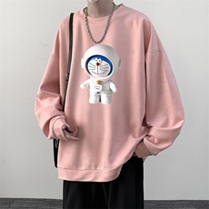 NASA叮当猫麂皮绒卫衣男大码重磅长袖t恤男JW81233-P35，男装卫衣，电商A040