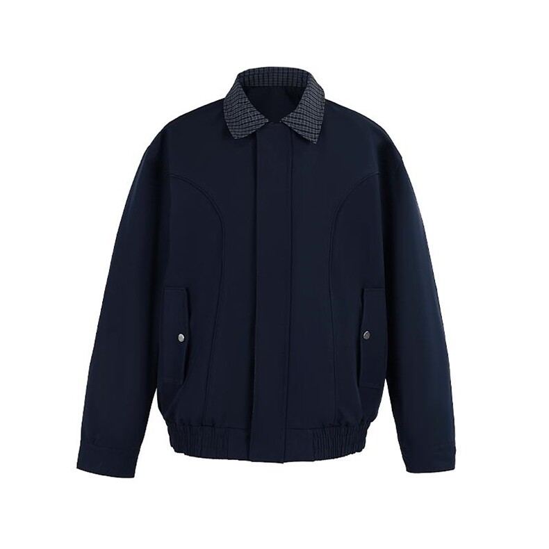 MY16-M-3XL-特P76-美式复古哈灵顿棉衣夹克翻领撞色加厚棉服外套,男装夹克,星座1811B