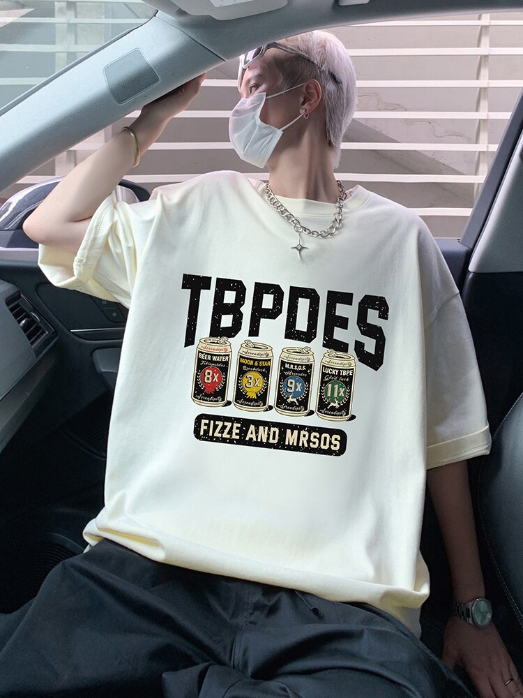 T786大码宽松纯棉运动圆领体恤衫oversize短袖T恤男重磅T,男装T恤,星座304A-1
