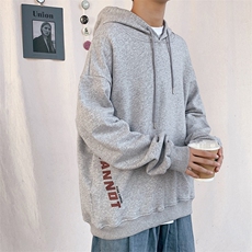 WY2102-P40加绒-P45纯棉连帽卫衣男大码运动帽衫宽松薄外套男，男装卫衣，电商A040
