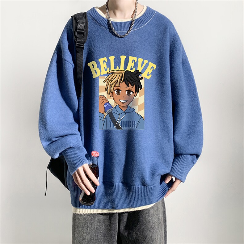 控78假两件毛衣男大码加绒针织衫男毛线衣M80271-P55加绒P70,男装针织衫/毛衣,电商A040