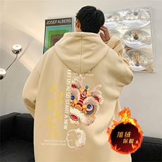 龙年卫衣冬季美式加绒加厚连帽卫衣外套DL1760常规特P35加绒特40，男装卫衣，电商A486