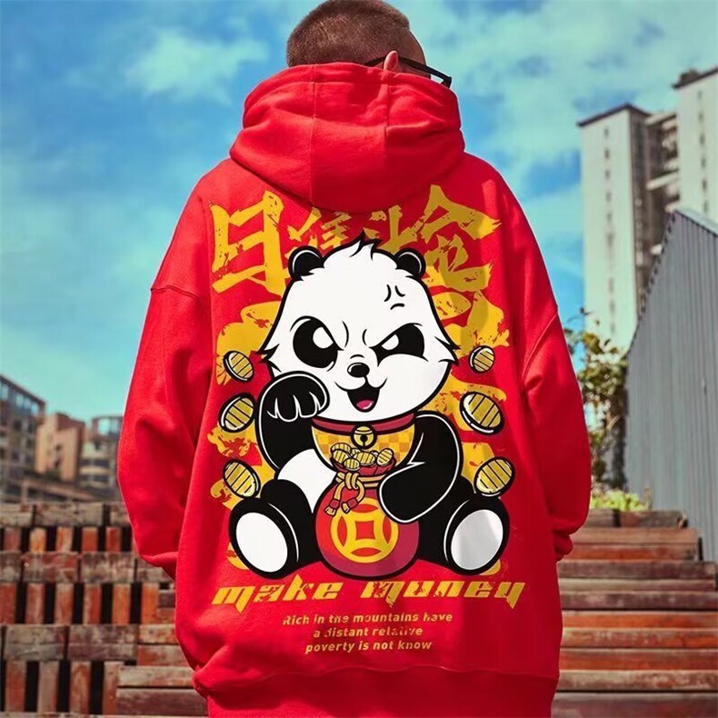 1506-1/WW911/P32卫衣男连帽ins港风宽松潮牌字母印花百搭外套图片