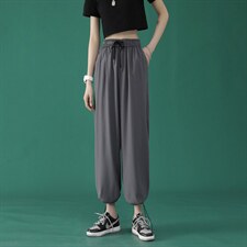 冰氧吧宽松显高休闲裤冰丝垂感顺滑显瘦女长裤2023-特批20，女装休闲裤，星座718-1