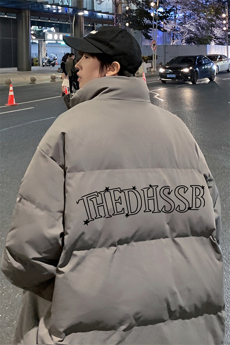 港风夜景宽松字母印花时尚休闲立领棉服A247-MY2101特批60控99,男装棉衣,电商A247