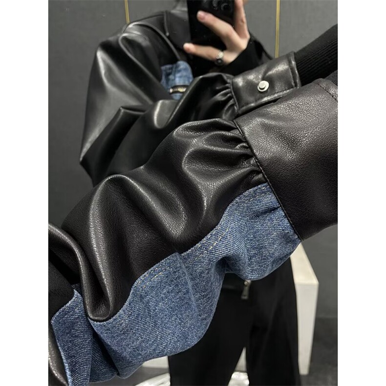 文艺新款潮流时尚原宿百搭日系拼皮夹克气质简约流行慵懒J4130，男装夹克，星座1116A（原606A-3）