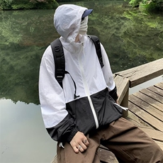 时尚防晒服拼色美式防紫外线薄款情侣装外套UPF50+凉感男士防晒衣，男装防晒衣，星座1210-1