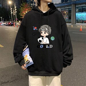 WY2207-P35加绒款-P40纯棉连帽卫衣男大码运动帽衫宽松薄外套男，男装卫衣，电商A040