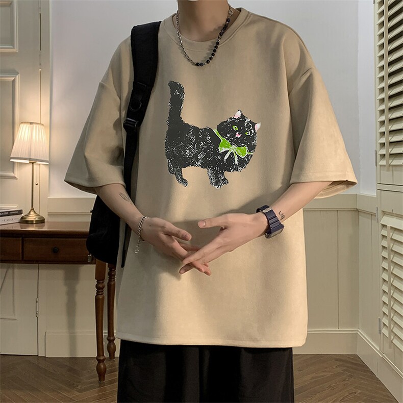 麂皮绒短袖t恤男大码半袖男酒店风JD82413-P25,男装T恤,电商A040