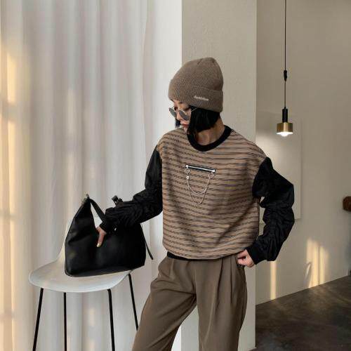 春装新款拼接工艺欧美风简单百搭，女装，俊泽.哈妮