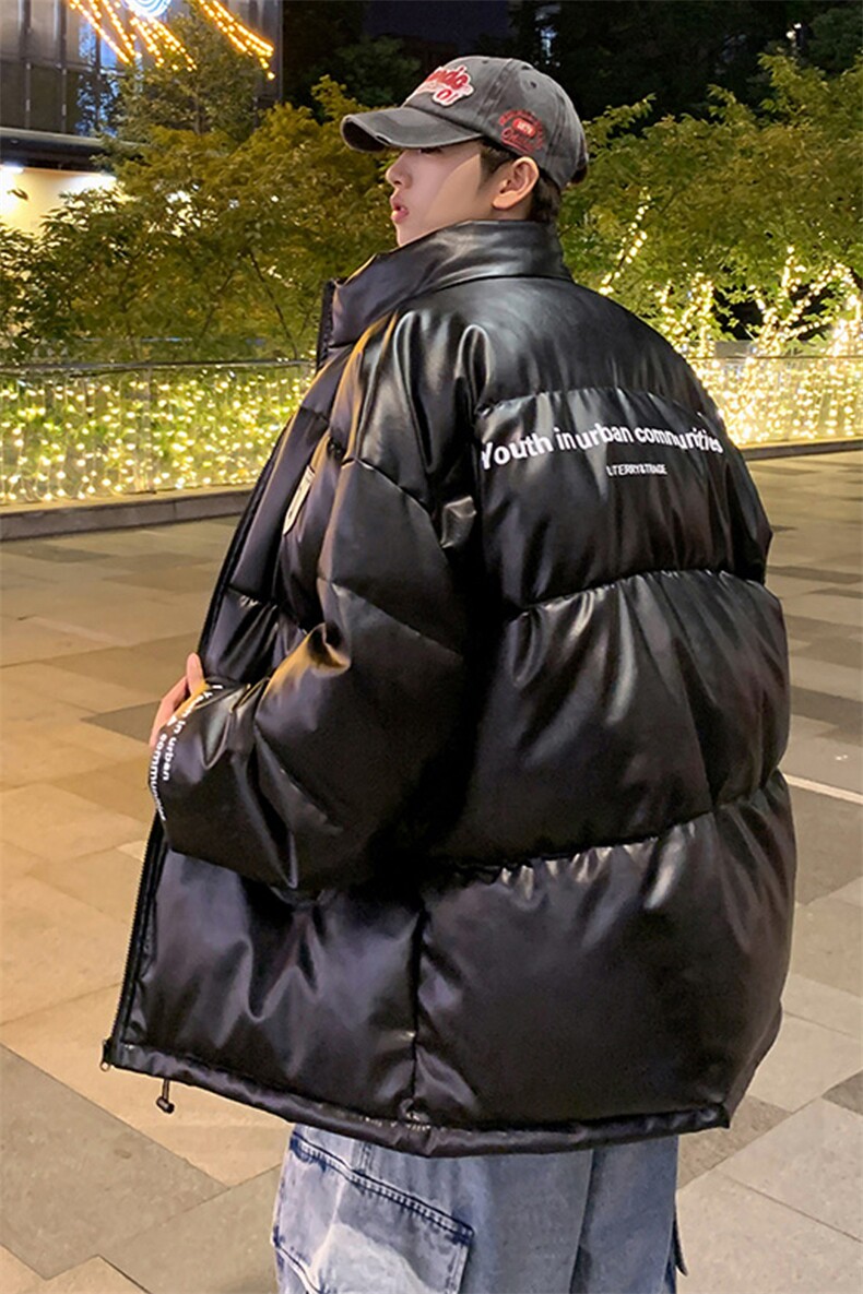 PU皮棉衣棉服男女面包服立领冬装棉袄皮衣外套3358-P80控108,男装皮衣,星座207