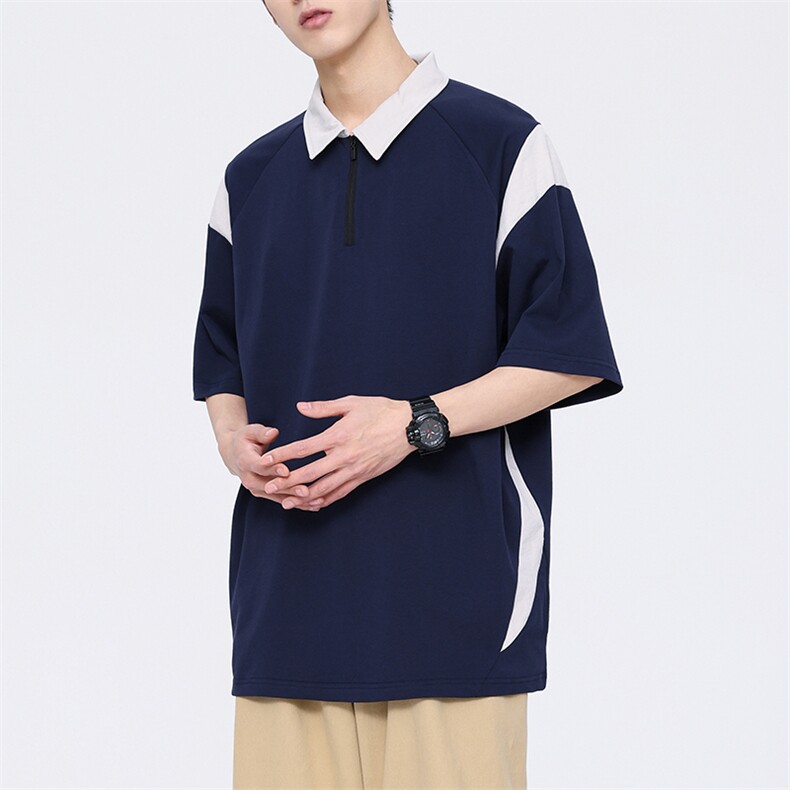 纯短袖日系潮牌无影墙时尚拼接新款短袖polo衫男mc0112-p50控68,男装Polo衫,星座717