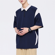 纯短袖日系潮牌无影墙时尚拼接新款短袖polo衫男mc0112-p50控68，男装Polo衫，星座717