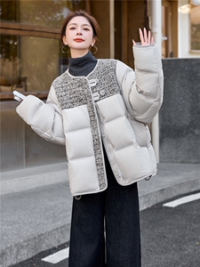 2025年冬季新款拼接小个子短款羽绒服图片