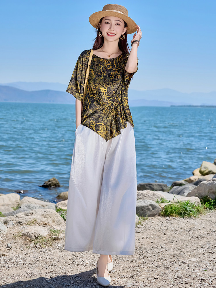 【夏季女装新款】大量现货时尚舒适洋气宽松套裤,女装套装/套裙,魅衣本色