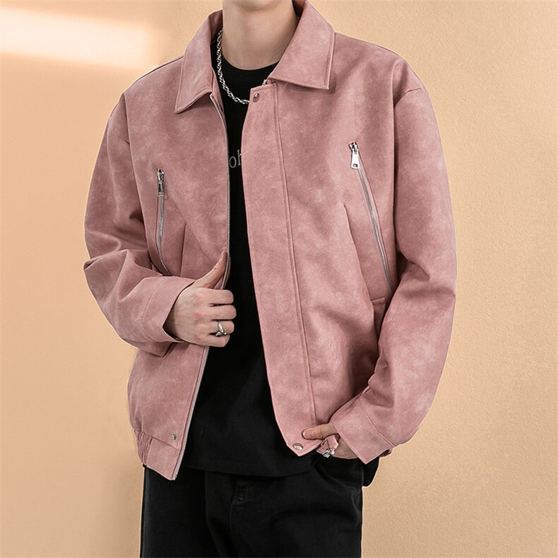 现货-春秋美式复古皮衣男潮牌街头时尚外套皮夹克-AP23064-P105,男装夹克,电商A351