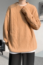 8XL-M圆领毛衣男秋冬季宽松慵懒套头麻花针织衫毛线衣MY19005P68，男装针织衫/毛衣，电商B312