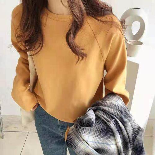 2021春磨毛长袖T恤，女装T恤，LMNC