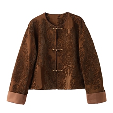 现货2026春季新款新中式盘扣提花气质短外套，女装短外套，依如秀(原杭风阁)