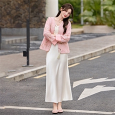 主推现货重工艺新款新中式春夏提花刺绣设计感时尚气质减龄两件套，女装套装/套裙，韩美纤衣