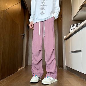 得物二开！初秋灯芯绒休闲裤直筒伞兵裤 K839特P38控58图片