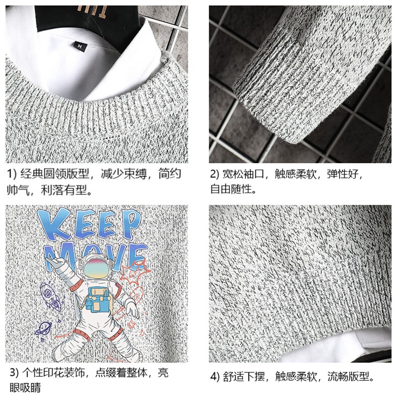 M19175-P45加绒款-P65加厚加绒毛衣男大码毛线衣男针织衫网格,男装针织衫/毛衣,电商A040A
