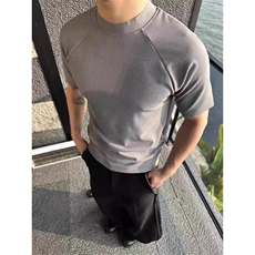eme新品同款正肩小高领显瘦短袖T恤310A-4-T92-特批20，男装T恤，星座310A-4