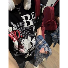 美式复古设计感印花t恤男女夏季高街ersize休闲宽松圆领短袖潮，男装T恤，四季星座505