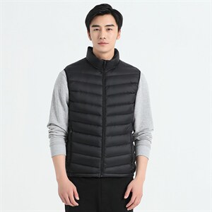 坎肩羽绒马甲2023冬季新款中年男士时尚宽松保暖打底背心爸爸上衣图片
