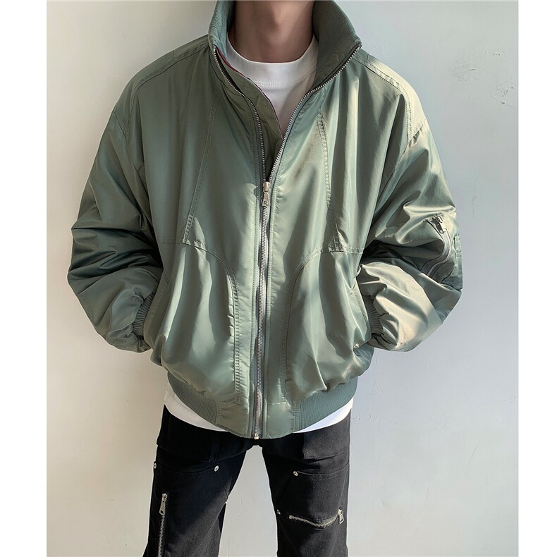新品美式高街宽松短款飞行棉服夹克加棉外套男H1036特P105,男装夹克,电商A341