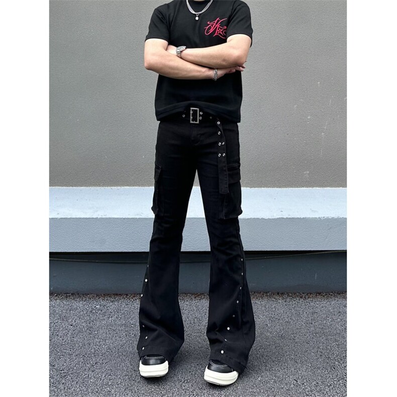 木乃伊绑带工装裤男小众设计高级感直筒户外休闲长裤,男装工装外套,四季星座505