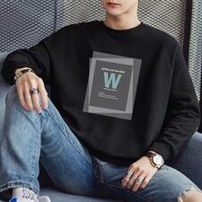 现货2026春季新款韩版宽松大码男士潮流W字印花套头卫衣F053-P16,男装卫衣,星座1816-2（原1210–2）