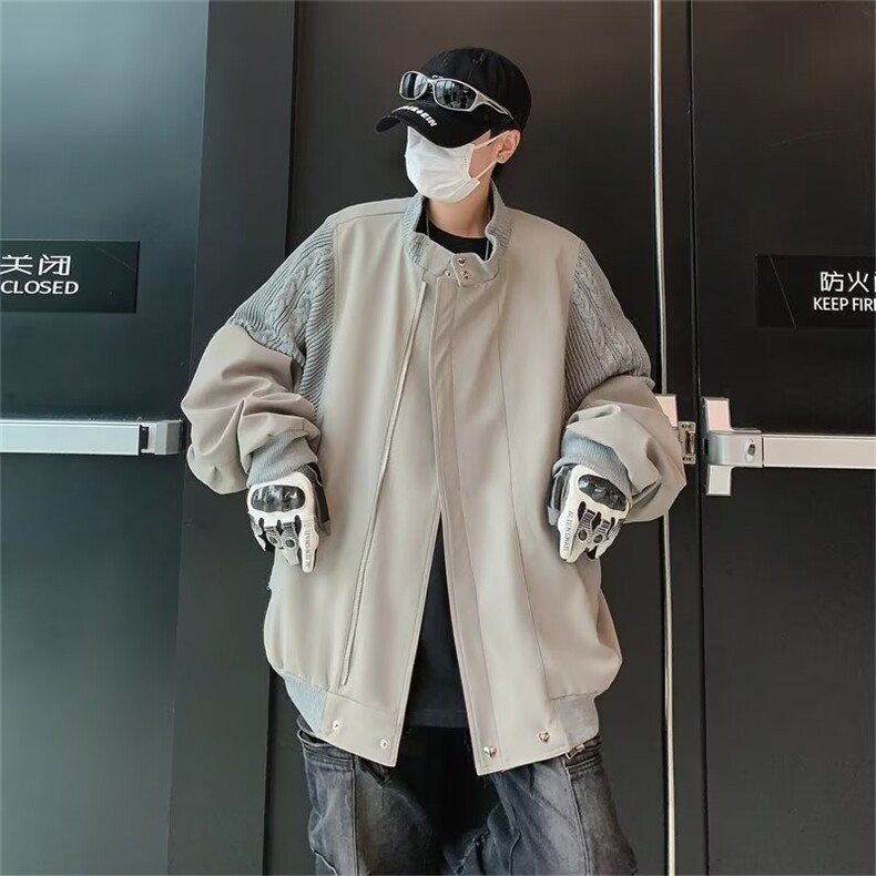 棒球服潮美式复古高街vibe外套男春秋设计感飞行员夹克J59-P65,男装夹克,星座1109-3