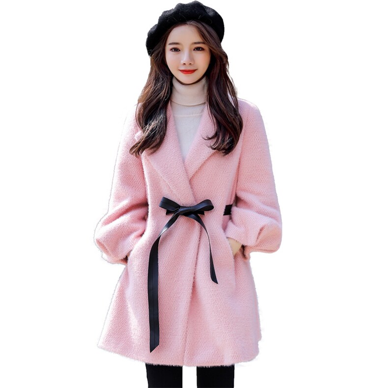 毛呢外套女中长款韩版新款2024秋冬小个子显瘦黄金貂大衣，女装毛呢外套，天丝秀